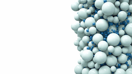 Colorful abstract chaotic structure balls background, pharmacy and medical concept, isolated on...