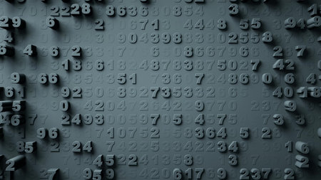 Abstract Numbers Random Motion 3d