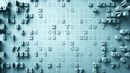 Abstract Numbers Random Motion 3d