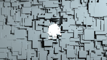 Black and white cubes screen wipe transition . White background 3D animationの写真素材