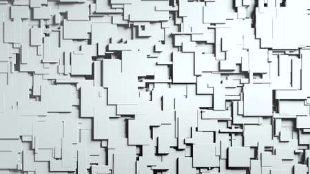 Black and white cubes screen wipe transition . White background 3D animationの写真素材