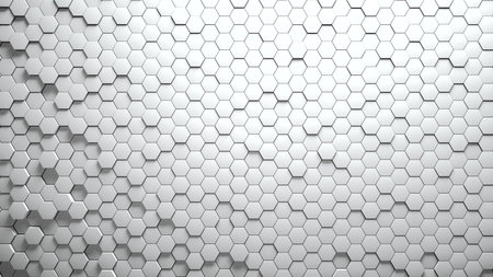 Abstract Hexagons Background white color 3d rendering