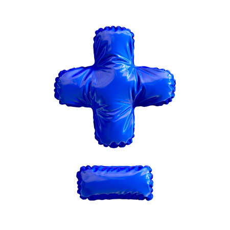 Blue symbol made of inflatable balloon isolated on white background. 3d renderingの写真素材