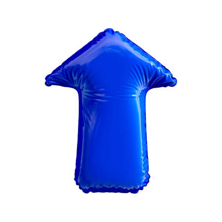 Blue symbol made of inflatable balloon isolated on white background. 3d renderingの写真素材