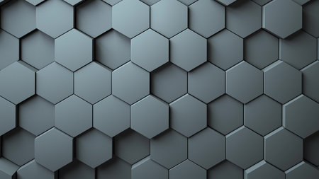 Abstract Hexagons Background 3d rendering