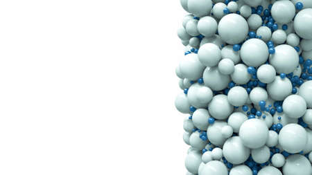 Colorful abstract chaotic structure balls background, pharmacy and medical concept, isolated on white. 3d renderingの写真素材