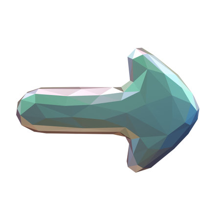 Arrow made in low poly style isolated on white background. 3d renderingの写真素材