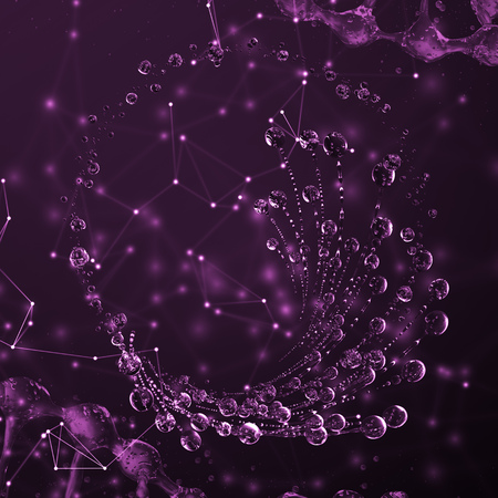 3D detailed  of a drop of water pink color.の写真素材