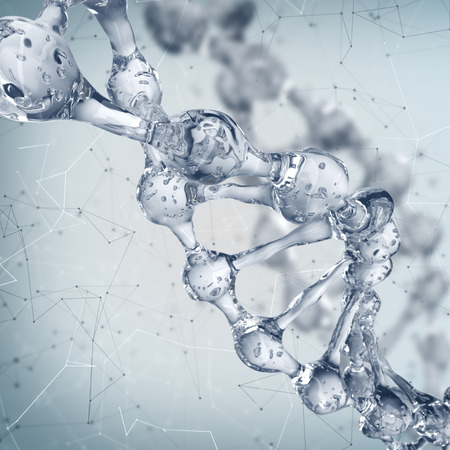 DNA molecules on the science background. 3d renderingの写真素材