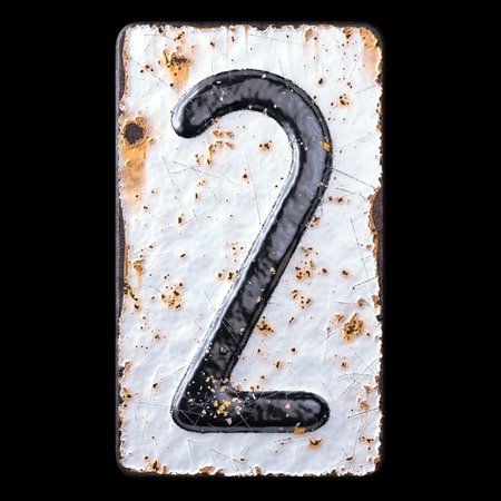 Number 2 made of forged metal