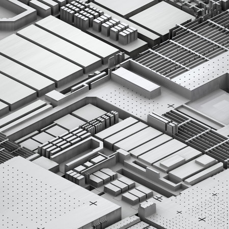 Circuit board futuristic server code processing. White technology background. 3d rendering abctract...