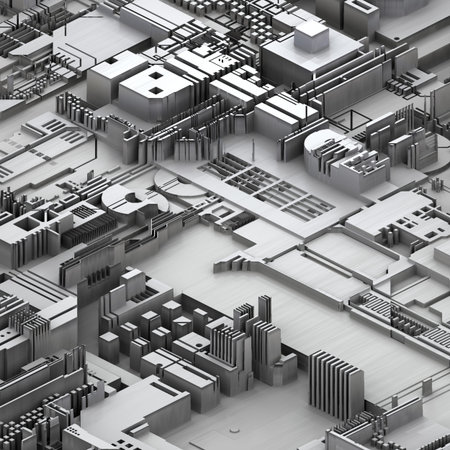 Circuit board futuristic server code processing. White technology background. 3d rendering abctract...