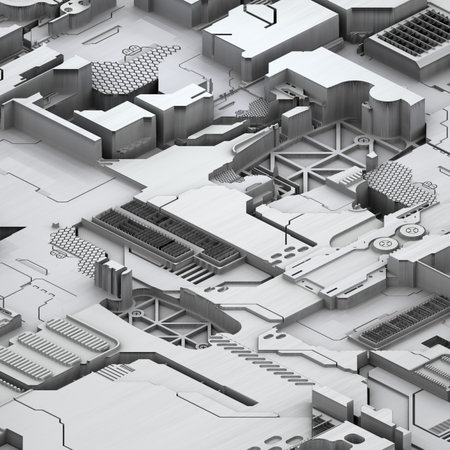 Circuit board futuristic server code processing. White technology background. 3d rendering abctract...