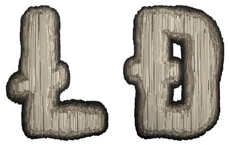 Set of symbol litecoin and dashcoin made of industrial metal. Isolated on white background. 3d renderingの写真素材