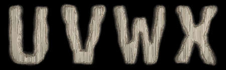 Set of industrial metal alphabet letters A, B, C, D on black background. 3d renderingの写真素材