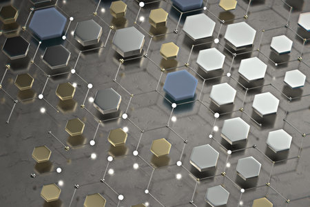 Abstract technological hexagonal background. 3d rendering