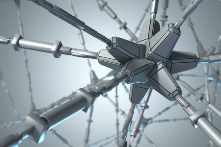 Futuristic abstract background. Neural network. Modern illustration. 3D rendering