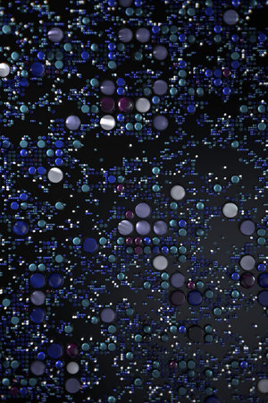 Data technology abstract futuristic illustration . Dots and lines on dark background. 3D rendering