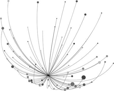 Point and curve constructed the sphere wire frame, technological abstract illustration.のイラスト素材