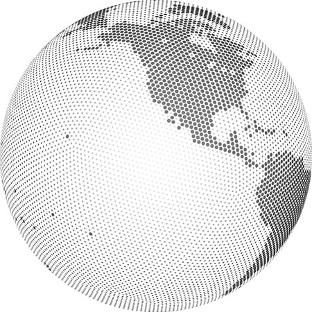 Globe shape, World map created from dots. 3D vector illustrationのイラスト素材