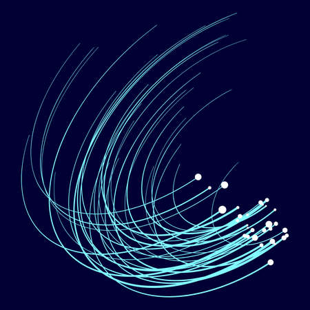 Point and curve constructed the sphere wire frame, technological abstract illustration.のイラスト素材
