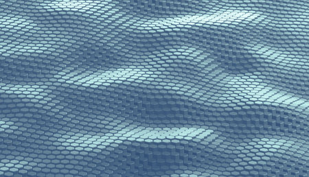 Abstract futuristic surface hexagon pattern with blue light rays