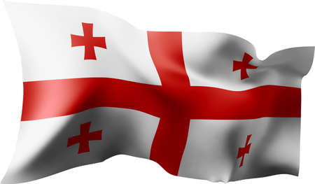 Waving flag of the Georgia. Illustration of wavy Georgia Flag. Flag on transparent background - vector illustration.の写真素材