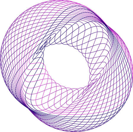 Abstract color linear spirograph rosette.のイラスト素材