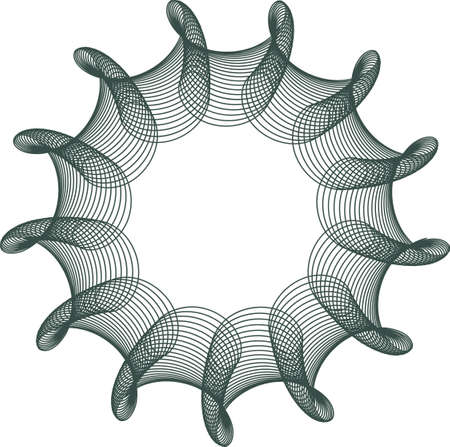 Abstract color linear spirograph rosette.のイラスト素材