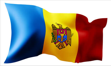 Waving flag of Moldova. vector illustration. 3dのイラスト素材