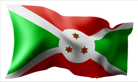 Flag of the Burundi waving in the wind.のイラスト素材