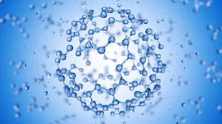 Water splash models of molecules. Selective focusの写真素材