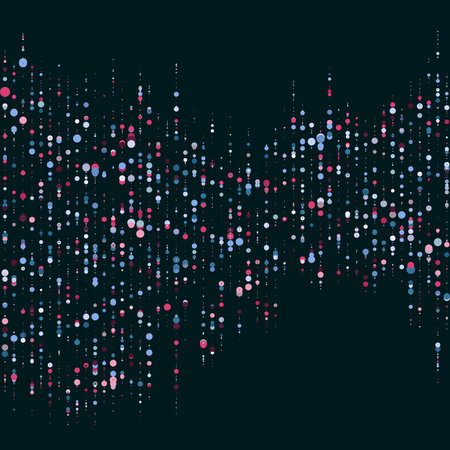 Abstractly arranged dots on blue background.のイラスト素材