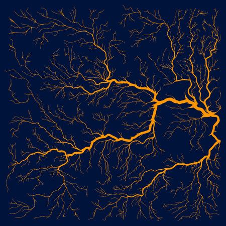 Abstract square shape illustration of tree roots.