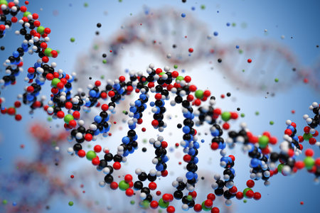 Molecular structure of DNA. 3D rendering.の写真素材