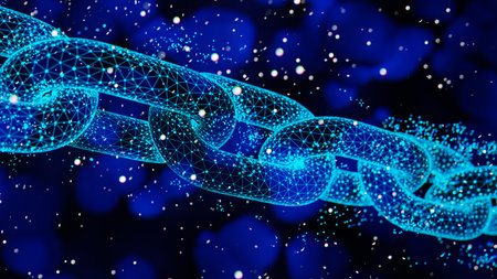Abstract Blockchain Network Background, 3d render