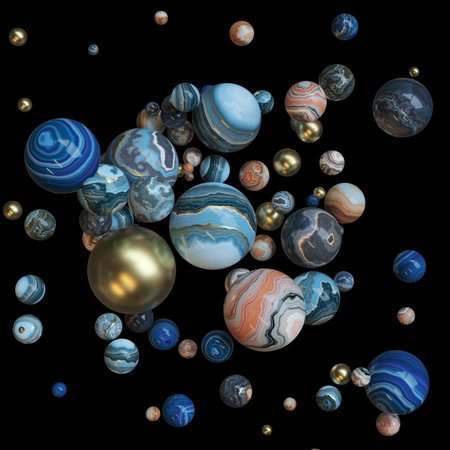 Decorative background of marble spheres.