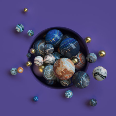 Decorative background of marble spheres.