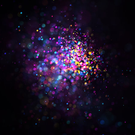 Night city street lights bokeh backgroundの写真素材