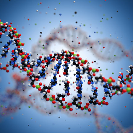 Molecular structure of DNA. 3D rendering.の写真素材