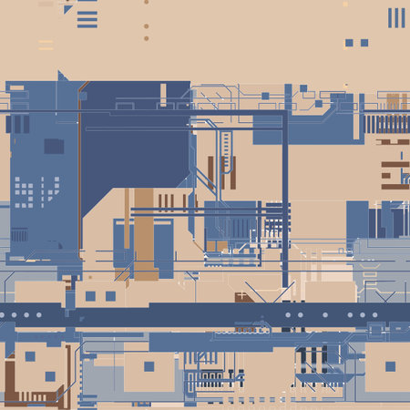 Futuristic background in cyberpunk style, Sci fi background. Vector illustration.のイラスト素材