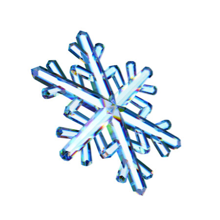 Snowflake Blue Ice Crystal Winter Symbol isolatedの写真素材
