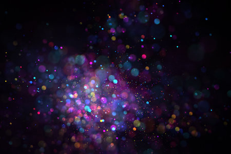 Night city street lights bokeh backgroundの写真素材