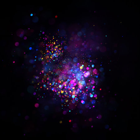 Night city street lights bokeh backgroundの写真素材