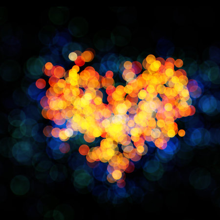 Night city street lights bokeh backgroundの写真素材