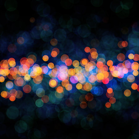 Night city street lights bokeh backgroundの写真素材