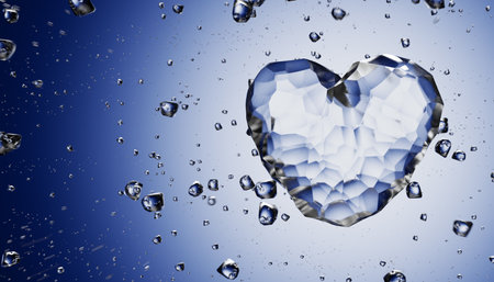 Piece of ice in the shape of a heart. Valentines Day.の写真素材