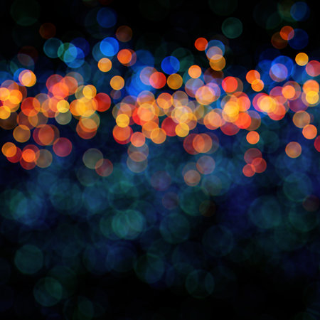 Night city street lights bokeh backgroundの写真素材