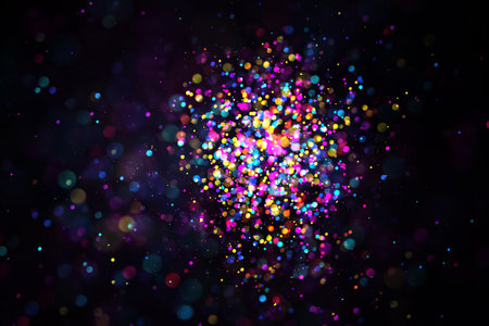 Night city street lights bokeh backgroundの写真素材
