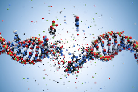 Molecular structure of DNA. 3D rendering.の写真素材